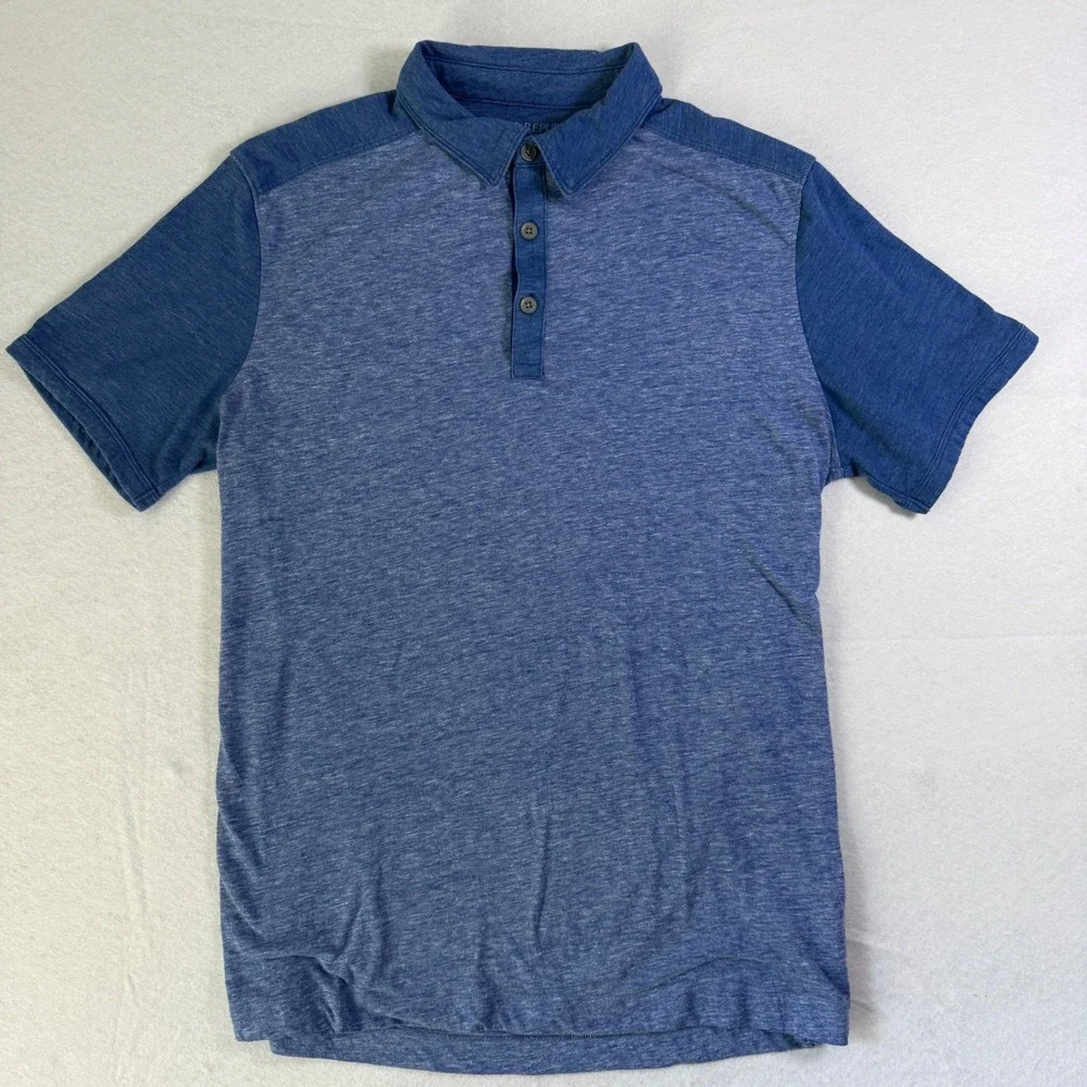 Banana Republic The Vintage T Polo Shirt Mens Large Blue Heather Short Sleeve